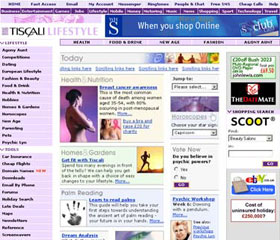 Tiscali Lifestyle Home Page