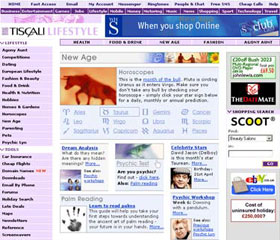 Tiscali Lifestyle Horoscopes Page